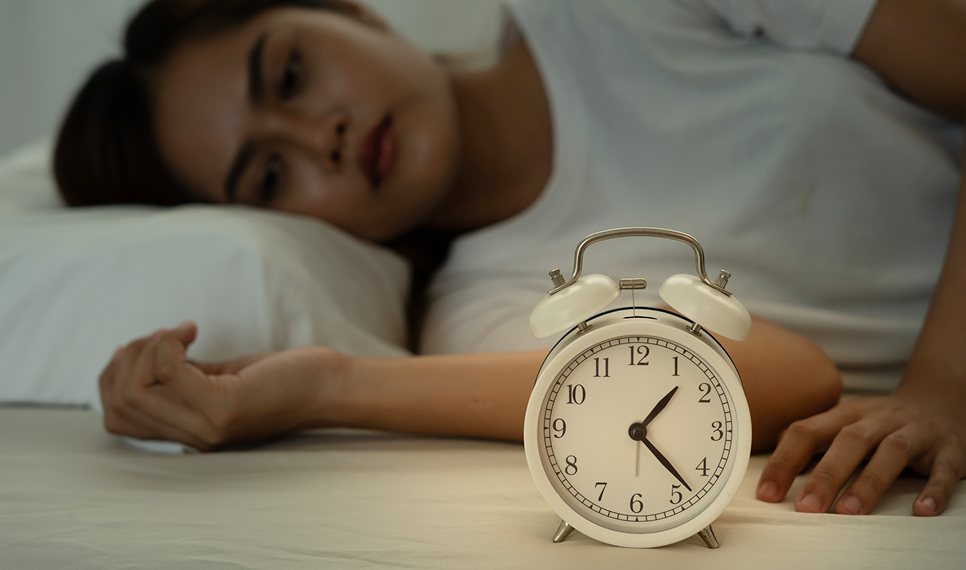 Woman unable to fall asleep